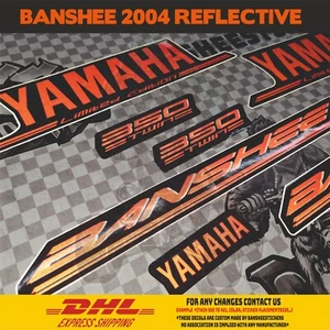2004 Yamaha Banshee Graphics Decals Stickers REFLECTIVE Reddish Orange Black - Picture 1 of 5