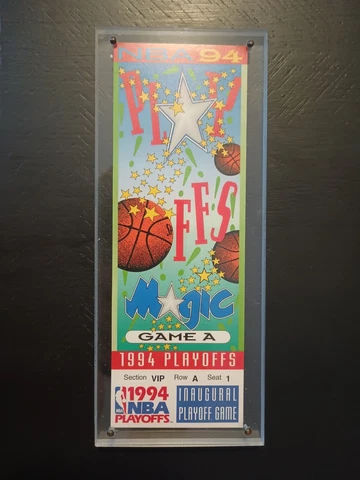 Orlando Magic 1994 NBA Playoffs Game VIP Commemorative Ticket in Lucite Pepsi Cover