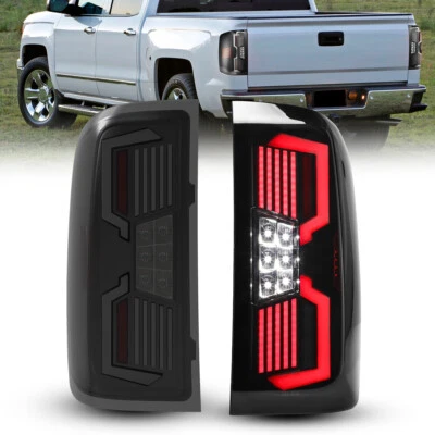 Par de luces traseras LED secuenciales de humo para Chevy Silverado 1500 2500 3500 HD 14-18 Foto 1 de 4