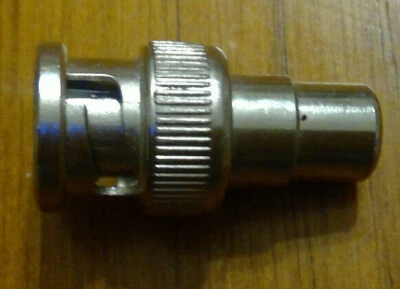 BNC male plug to RCA female adapter - TWO for $0.01 (ONE CENT)! - Image 1 of 3