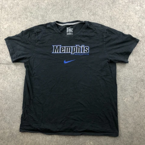 Memphis Tigers Shirt Mens XL Black Blue Spell Out Graphic Short Sleeve * Cover