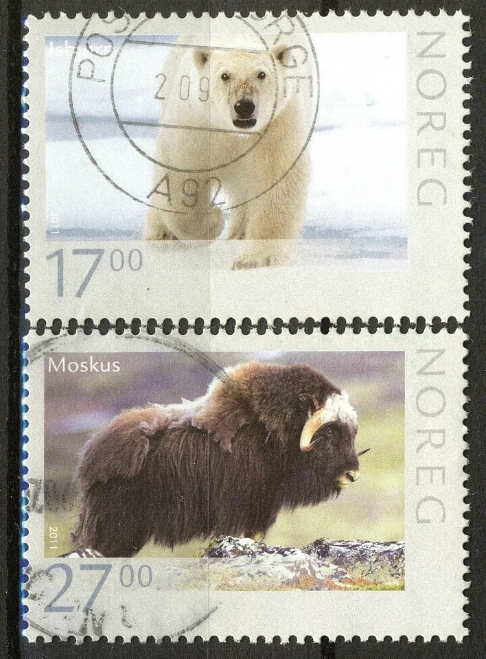 挪威 2011 年,NK 1777 - 78,Wildlife VI 套装 VFU,Mi 1744-45 猫 12€ — 第 1/1 张图片