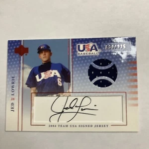 2004 USA Baseball Game Worn Jersey Patch Autograph #29 Jed Lowrie /275 SP Rare - Picture 1 of 7