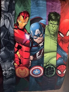 MARVEL COMICS Superheroes 3 Piece Twin Bed Set Pillowcase Fitted Sheet Blanket - Picture 1 of 24