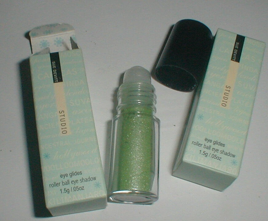 2 Sue Devitt  Eye Glides Roller Ball Eye Shadow. NAMPALA LIGHT GREEN FROST - Image 1 of 2