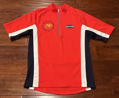 Giordana Red Black Mens Medium 1/4 Zip Pocket Diabetes Racing Cycling Jersey - Image 1 of 4