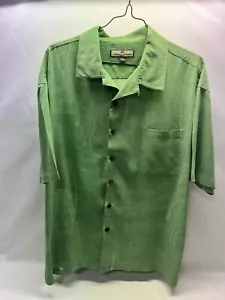 Tommy Bahama 2XL Hawaiihemd Herren 100% Seide einfarbig Blumenmuster grün - Bild 1 von 3