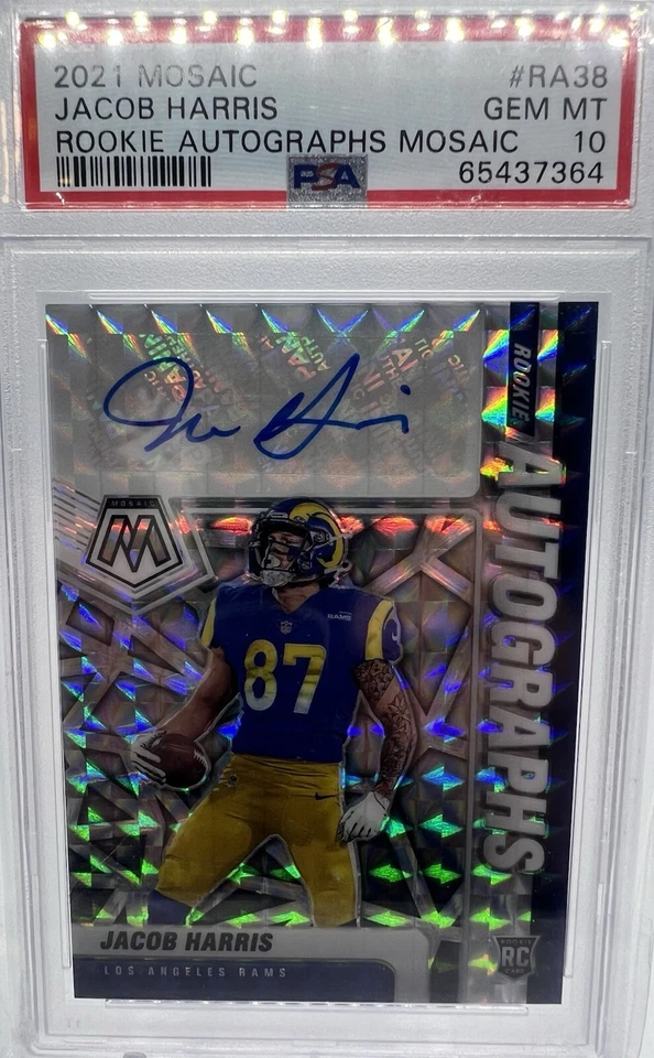 2021 Panini Mosaic - Rookie Autographs Mosaic #RA-38 Jacob Harris (RC) PSA 10 - Image 1 of 1