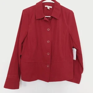 Blazer Chaqueta Roja Colección JM Talla 12P Gamuza Look Suave Botón Frontal Nuevo con Etiquetas - Imagen 1 de 9