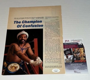 Aaron Pryor The Hawk signed Magazine Page Welterweight Champ autographed 2 JSA - Picture 1 of 2