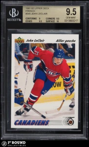 John LeClair RC BGS 9.5: 1991-92 Upper Deck French Rookie Card #345 - Picture 1 of 3