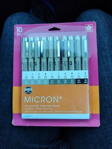 Sakura Pigma Micron Pen Set 10/Pkg-Black/Gray