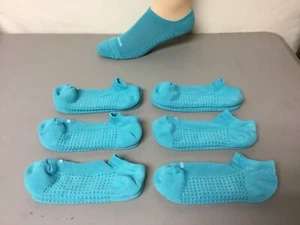 Women’s HUE Massaging Sole Cotton No Show Socks Size Medium Teal 6 Pair #231W - Picture 1 of 4