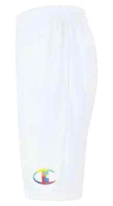 Champion, Youth "Tie Dyed" Logo, White Mesh Shorts, Size: Boy's Medium - Picture 1 of 4