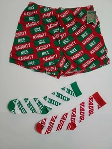 Mens Naughty Or Nice Boxer And Sock Set Size L - Holidays - Christmas - Picture 1 of 4