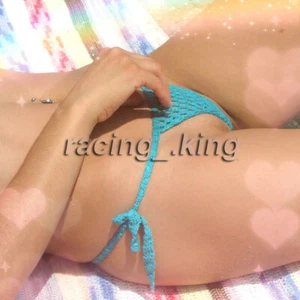 Crochet Lace Thong g String Sexy Bottom Secret Brazilian Bikini Micro Swimwear - Imagen 1 de 11