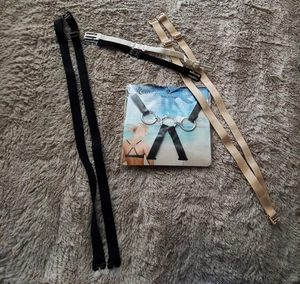 💕Konvolut  3 BH-Träger (  Racerback ) + 2 Querverbinder schwarze beige weiß  💕 - Bild 1 von 5