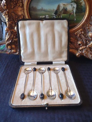 Birmingham English Sterling 6 cucharas Demi de grano de café 1921 Maxfield & Sons Ltd Foto 1 de 3