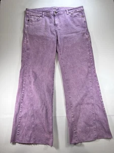 Renatta&go Flair Leg Jeans Cut Off Damen Gr. 42 Gefärbt Lila. OOAK - Bild 1 von 10