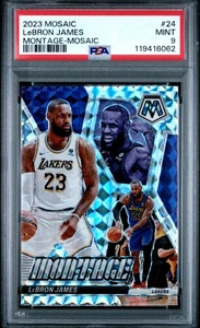 LEBRON JAMES 2023 Panini Mosaic MONTAGE Insert #24 PSA 9 MINT Lakers Legend - Picture 1 of 2