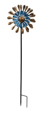 Windrad doppelt Metall Gartenstecker Gartendekoration Deko 91cm - Bild 1 von 3