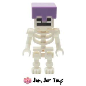 LEGO Skeleton Minecraft Mini Figure Medium Lavender Helmet MIN065 21171 NEW R290 - Picture 1 of 3