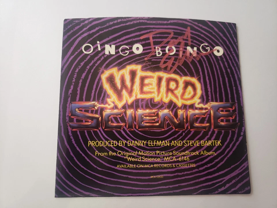HAND SIGNED DANNY ELFMAN 1980s VG++ Oingo Boingo – Weird Science SLEEVE ONLY 45 - Image 1 of 2