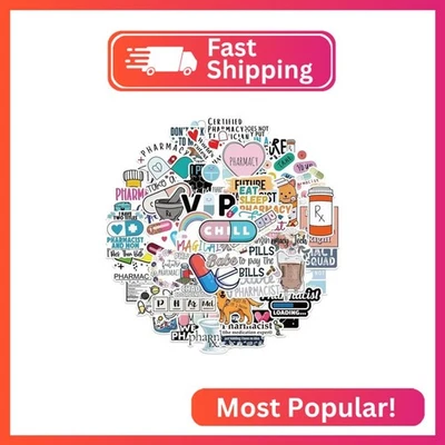 Pegatinas de farmacia | 50 piezas calcomanías de vinilo impermeables para agua para farmacia boticario Foto 1 de 2