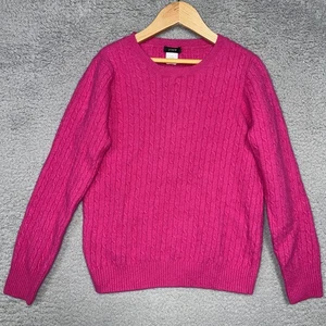 J Crew Sweater Youth Size M Pink Cable Knit Wool Cashmere Blend Pullover - Picture 1 of 6