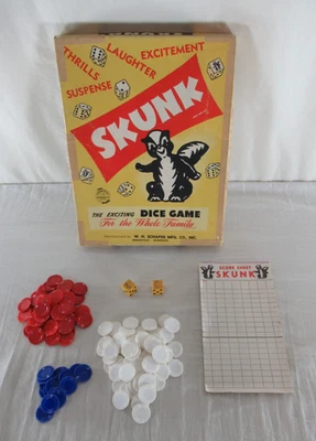 Skunk Dice Board Game W.H. Schaper Mfg. Co. 1953 Vintage - Image 1 of 4