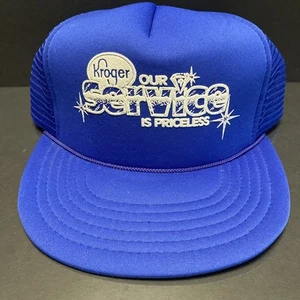 Blue Kroger Mesh Foam Snapback Hat - Kroger Our Service Is Priceless - Picture 1 of 8