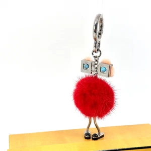 FENDI Key Ring Bag Charm Fur Accessory Monster Red Authentic - Picture 1 of 13