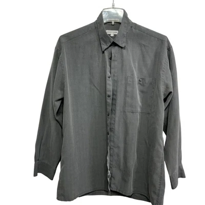 Pierre Cardin Shirt Mens Large Gray Glen Check Plaid Button Front Long Sleeve - Image 1 of 4