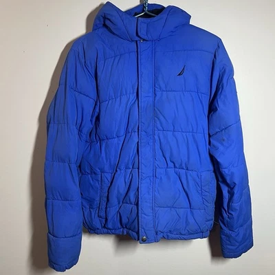 Chaqueta con Capucha Náutica Para Hombre Azul Puffer Cremallera Abotonada Talla XL Naranja Polar Foto 1 de 4