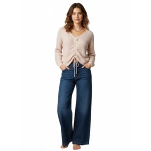 Maglione Poof Apparel Blush Rosa | Maglia Increspata Frontale | Taglia S - Foto 1 di 8