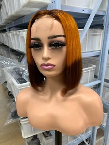 Sunature Echthaar Perücken 2x6 Lace Damen Flaming Ginger Dunkelbraun T4/350/4 - Bild 1 von 4