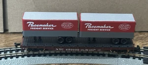 N Scale Atlas 3750 Piggyback Flat NYC 4991000 with Pacemaker Freight Services - Picture 1 of 6