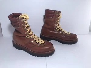 Stivali vintage anni 90 pelle marrone Sears kush n kollar Boss Packer da uomo taglia 7,5 D - Foto 1 di 11
