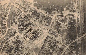 WW1 Aerial Belgium Ruins Postcard Photo c1916 Diksmuide Town *Ab13c - Picture 1 of 2