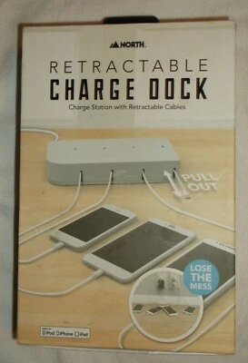NORTH RETRACTABLE CHARGE DOCK CHARGE STATION RETRACTABLE CABLES MICRO USB NEW - Image 1 of 4