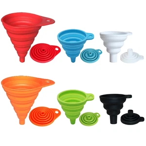 6 Pcs Silicone Funnel Set Foldable Kitchen Tools for Liquid Transfer - Picture 1 of 10