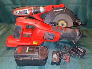 Taladro combinado inalámbrico Black & Decker 18v, sierra circular, sierra recíproca WP332 - Imagen 1 de 12