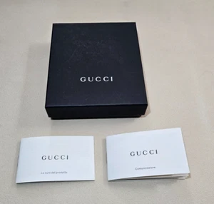 GUCCI LOGO EMPTY BLACK GIFT BOX 5.5 x 4.75 x 1.5 in WITH INSERTS - Picture 1 of 7