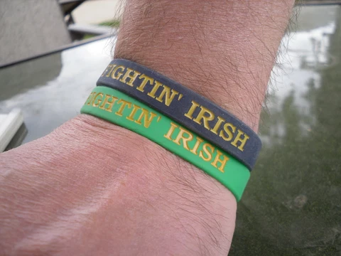 Notre Dame Fighting Irish Wristbands Bracelets NCAA Set Of 2 "Fightin' Irish" Cover
