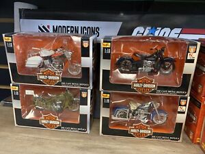 ‘00-‘01 Lot of 4 Different Series Maisto Harley Davidson Motorcycles  1:18