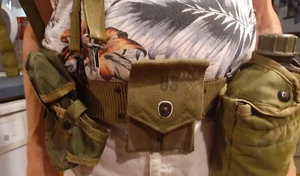 US Ammunition Belt with attached Harness,Canteen,Ammo Pouches - Picture 1 of 8
