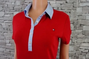 TOMMY HILFIGER DAMEN REINE BAUMWOLLE POLO FREIZEIT KLEID LOGO ROT 38 - Bild 1 von 9