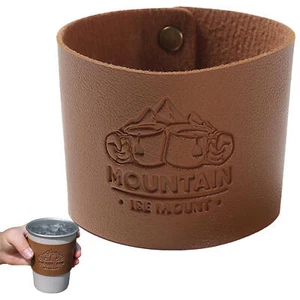 PU Leather Drink Carrier Cup Protector Cover Heat Resistant for Trips Travel - Imagen 1 de 12