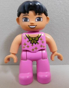 Lego Duplo Figure 10503 Circus Show Performer Pink Gold Bow Stars Black Ponytail - Picture 1 of 13