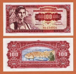 Yugoslavia 100 Dinara 1955 Pick-69 GEM UNC - Picture 1 of 1
